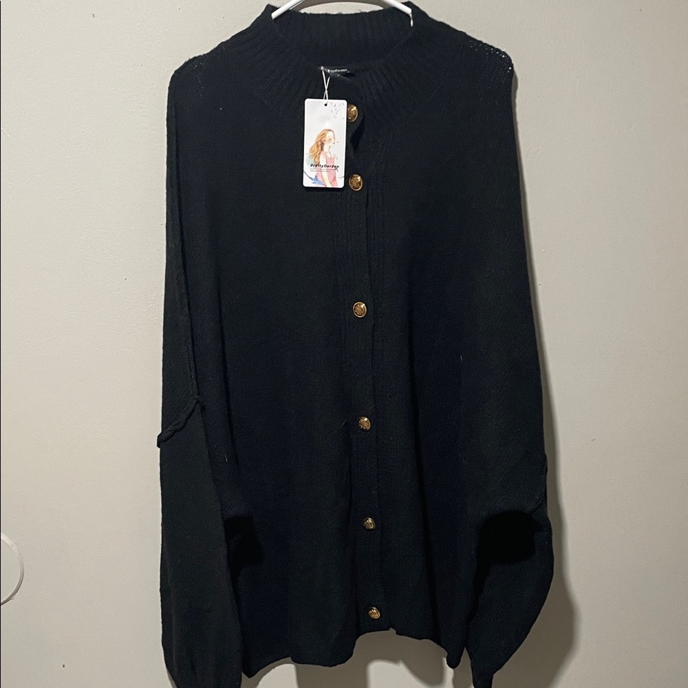 Elegant Black Women's Cardigan